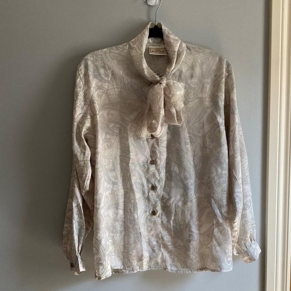 Vintage tie-neck blouse